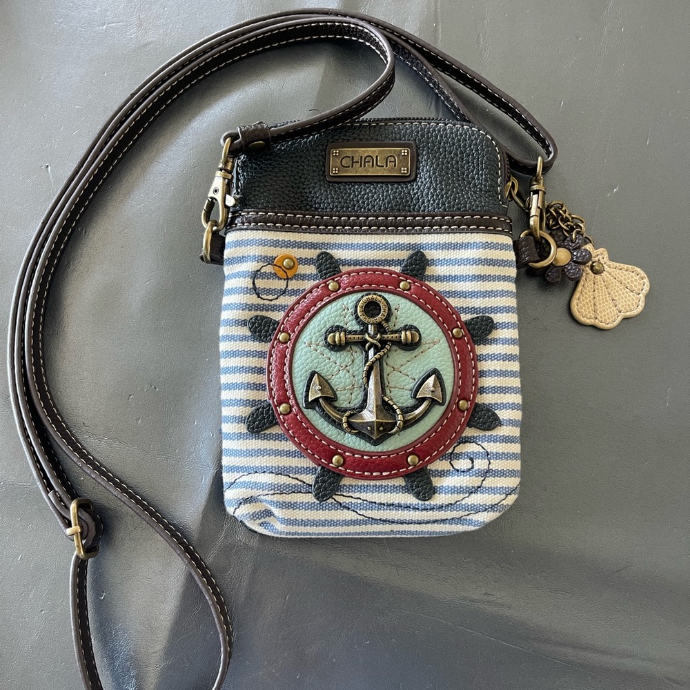 Chala cross over cell phone bag with anchor design